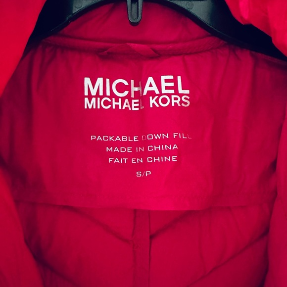 NEW Michael Kors Packable Down Fill Light Jacket in Pink Sz Small - Picture 3 of 7